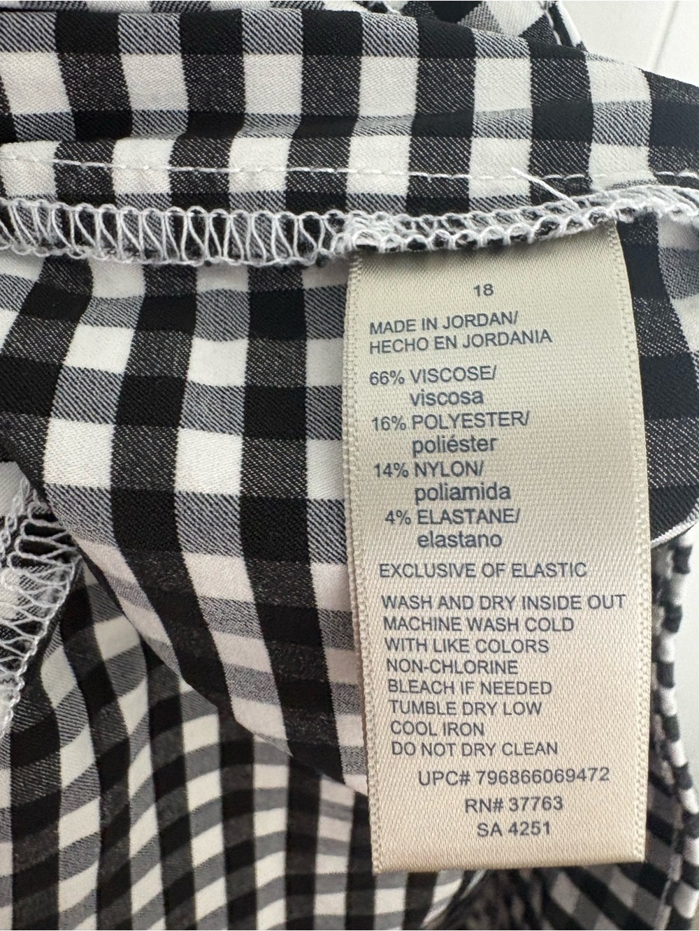Black & White Gingham Women’s Shorts - Picture 8 of 8